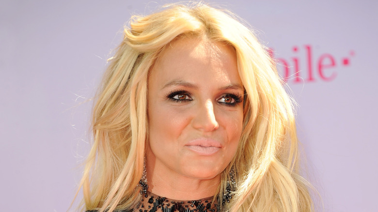 Britney Spears poses on the red carpet