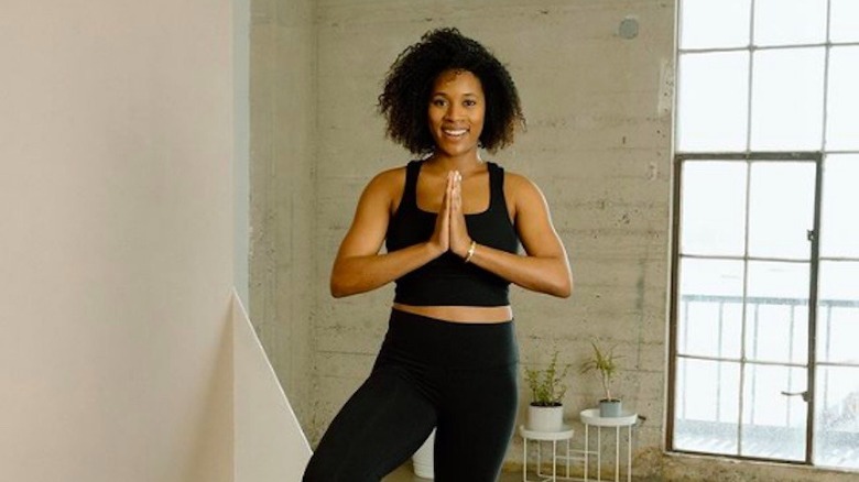Nina Westbrook in a yoga pose