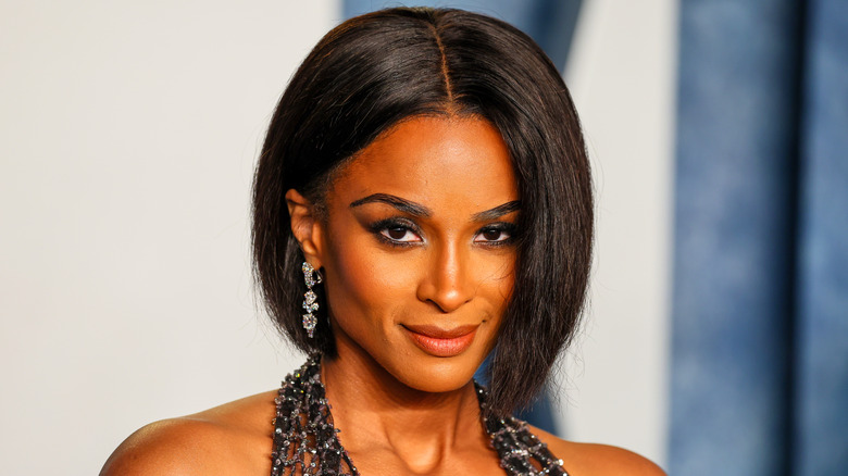 Closeup of Ciara on red carpet