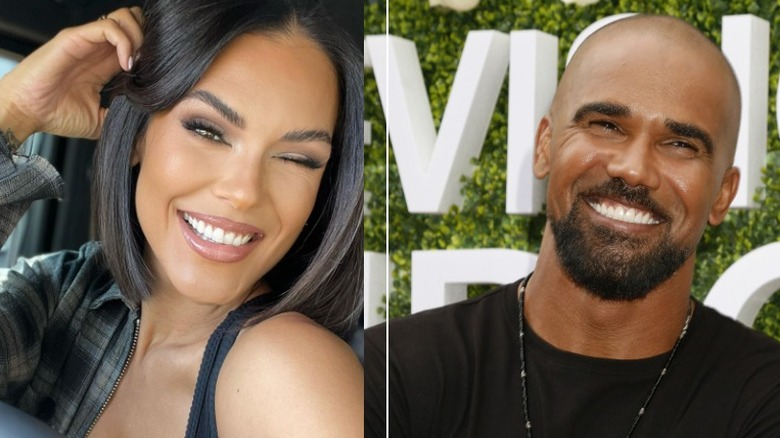 Jesiree Dizon; Shemar Moore smiling