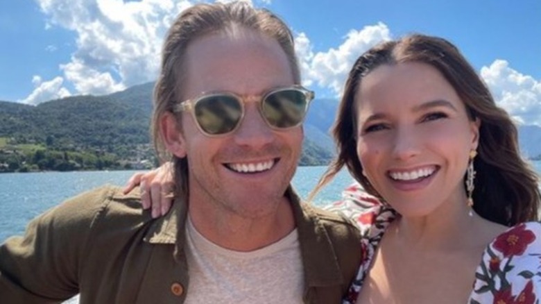 Grant Hughes and Sophia Bush at Lake Como, Italy