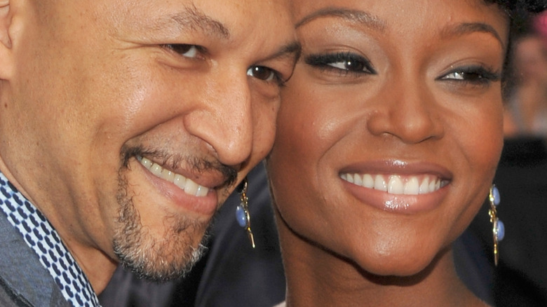 Joshua Bee Alafia and Yaya DaCosta smile together