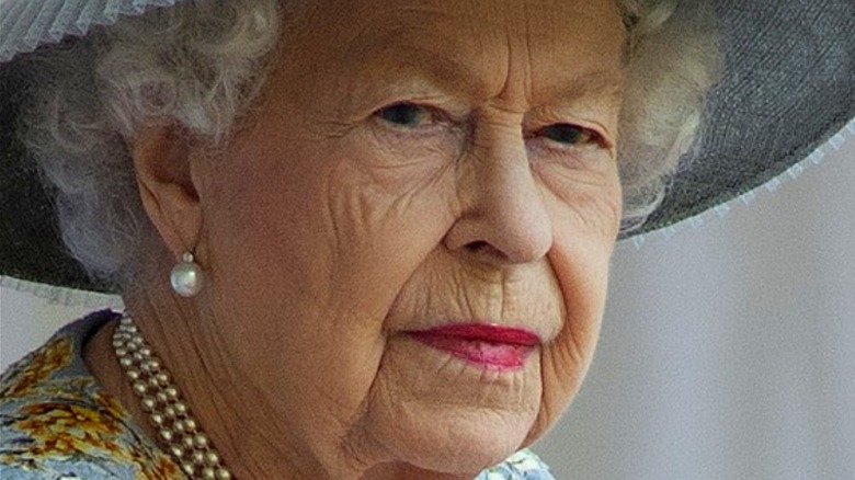 Queen Elizabeth II attending the 2021 Trooping the Colour