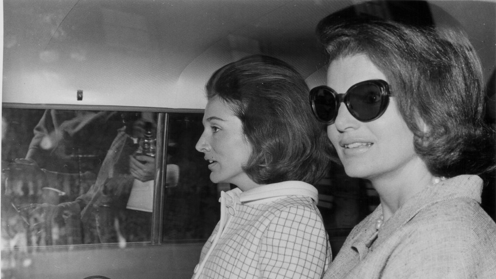 Lee Radziwill and Jackie Kennedy driving