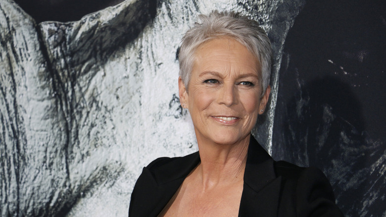 Jamie Lee Curtis smiling at 'Halloween' premiere 2018