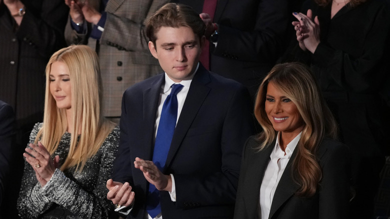 Ivanka Trump, Barron Trump, and Melania Trump clapping at the 2026 SOTU.