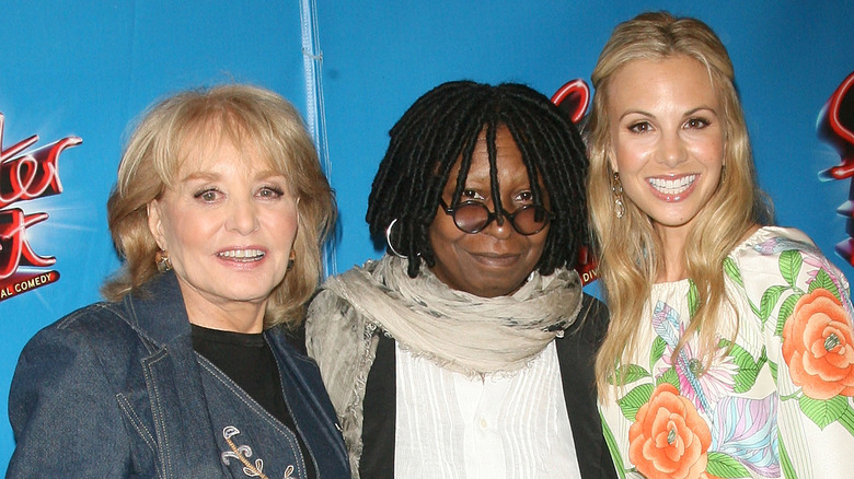 Barbara Walters, Whoopi Goldberg, and Elisabeth Hasselbeck smiling