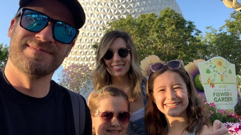 Adam Weir with his girlfriend and kids