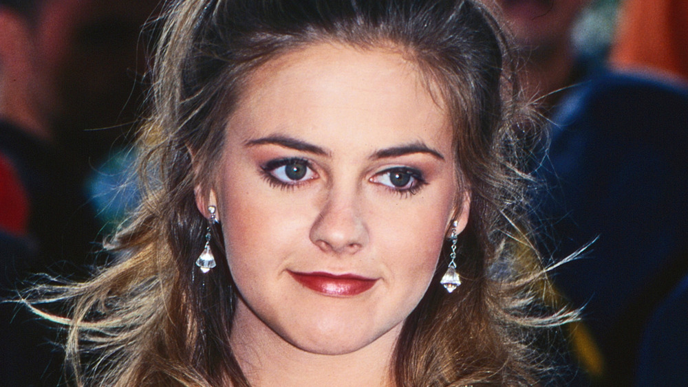 Alicia Silverstone red lipstick