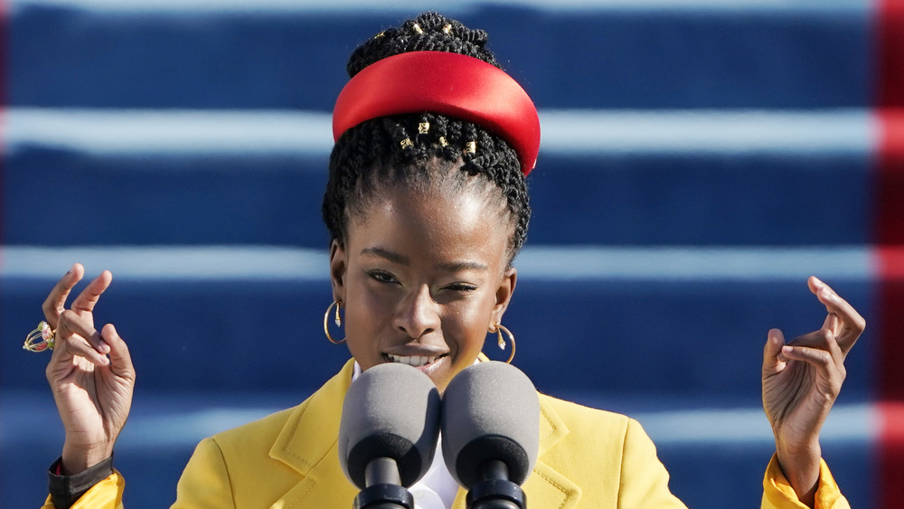 Amanda Gorman speaking at the 2021 Presidential Inauguration