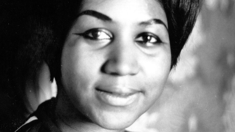 Aretha Franklin gazes at the camera