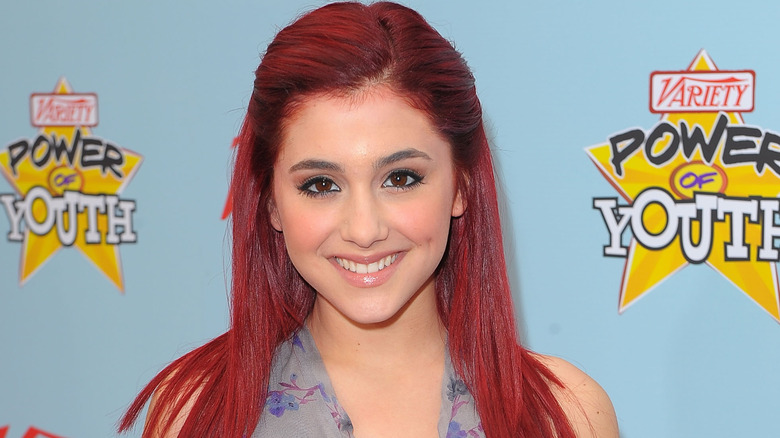 Ariana Grande on the red carpet with red hair