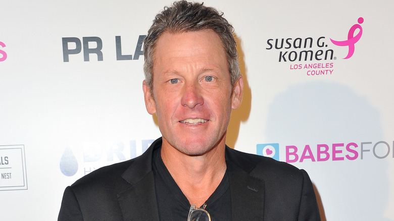 Lance Armstrong short gray hair smiling