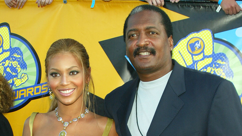 Beyoncé and Mathew Knowles on the red carpet