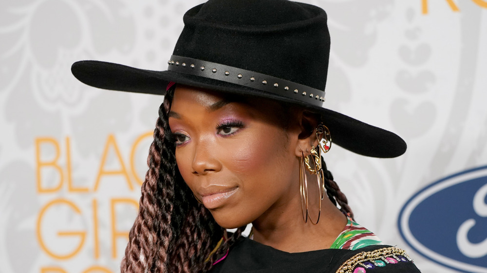 Brandy on red carpet