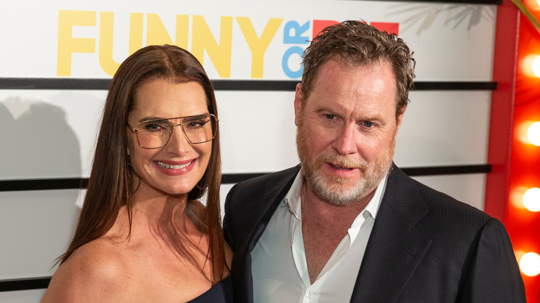 Brooke Shields and Chris Henchy arrive at a 2020 premiere