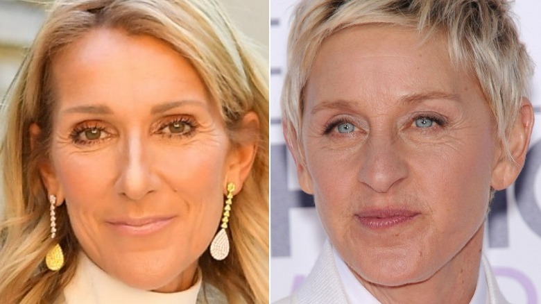 Celine Dion and Ellen DeGeneres smiling