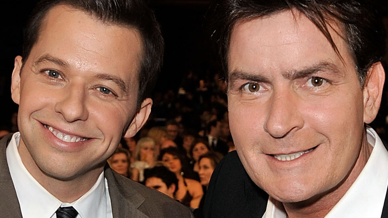 Jon Cryer and Charlie Sheen at an awards show