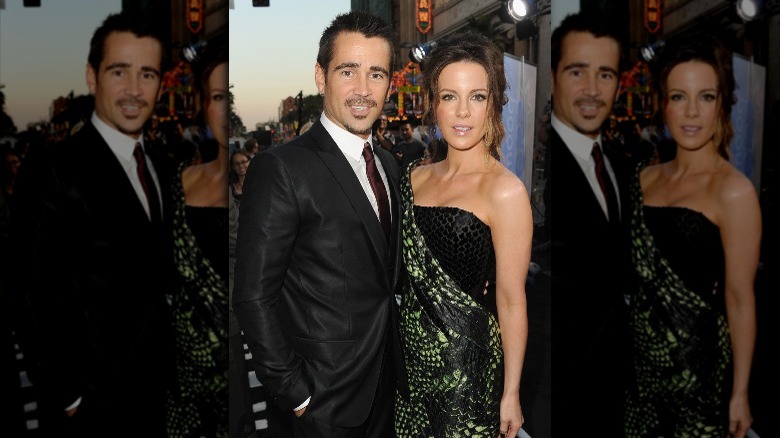 Colin Farrell and Kate Beckinsale pose on the red carpet