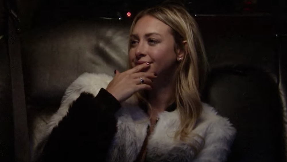 Corinne Olympios crying on the limo after being sent home on The Bachelor