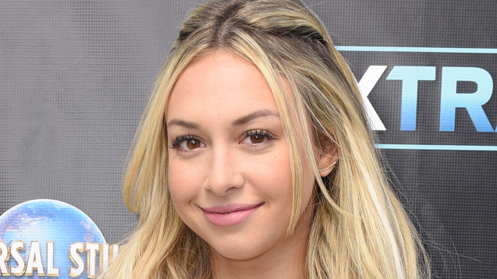 Corinne Olympios during a visit to Extra in Hollywood