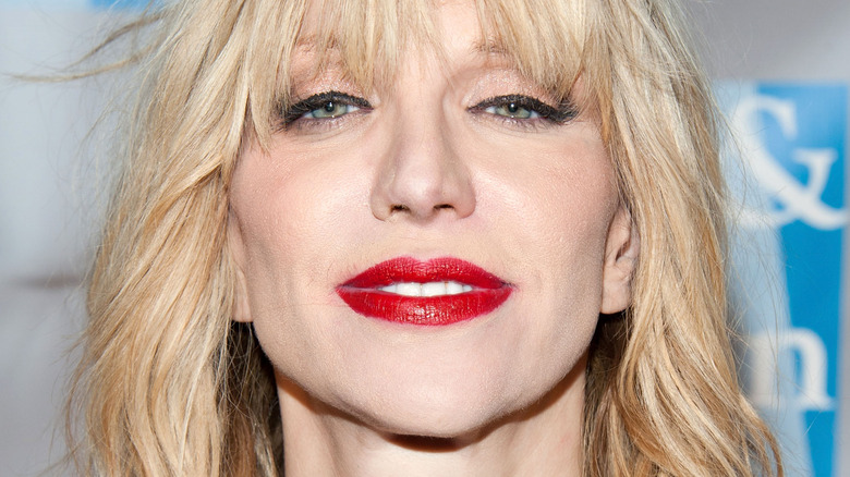 Courtney Love red lipstick