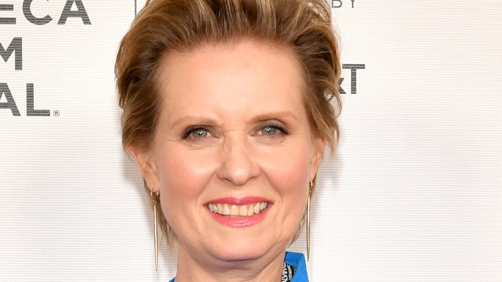 Cynthia Nixon posing on the red carpet