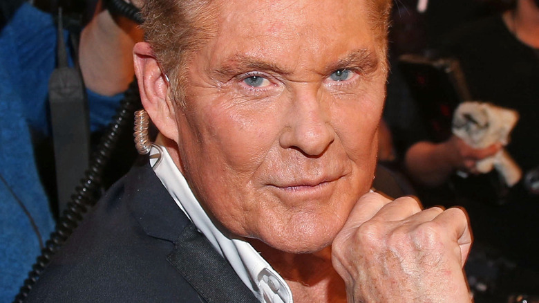 David Hasselhoff black leather jacket