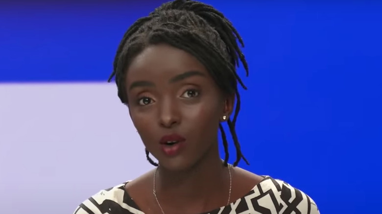 Mercy Muroki speaking on television