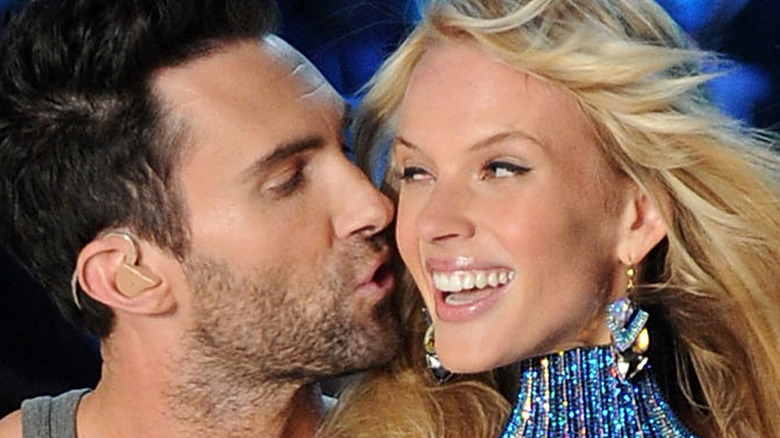 Adam Levine kissing Anne V