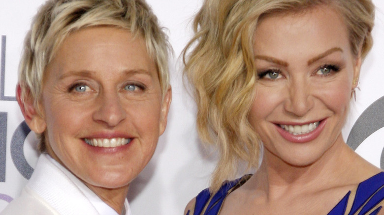 Ellen DeGeneres and Portia de Rossi smiling together