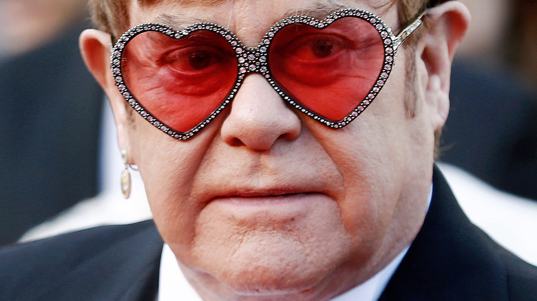 Elton John heart-shaped sunglasses