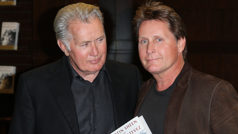 Martin Sheen looking at Emilio Estevez