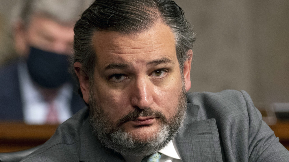 Ted Cruz with a suspicious look in the senate