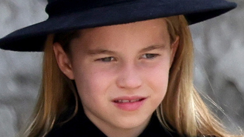 Princess Charlotte attending queen's funeral