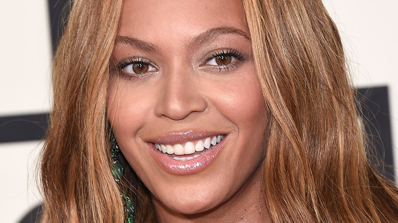 Beyonce smiling on the red carpet