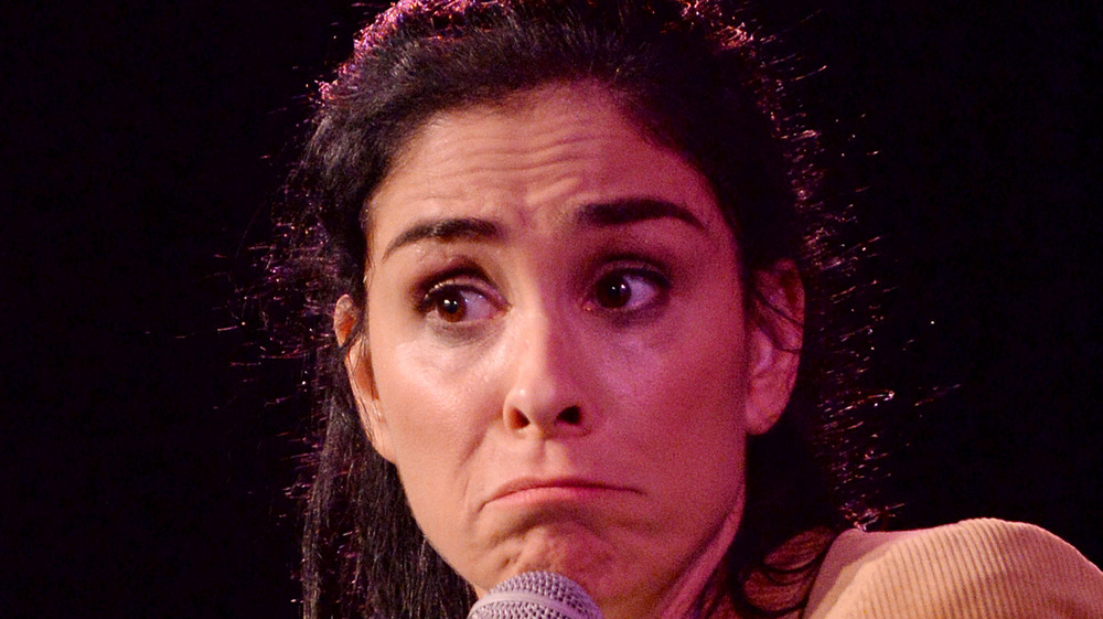 Sarah Silverman on stage with microphone