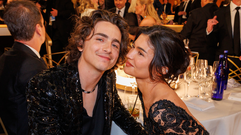 Timothee Chalamet and Kylie Jenner at the Gloden Globes