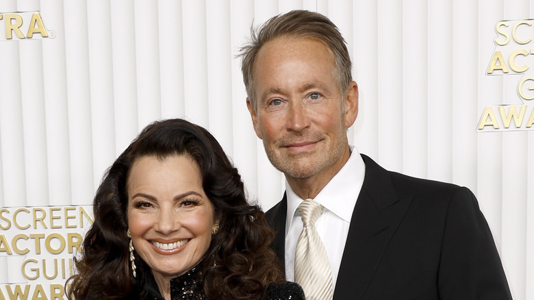 Fran Drescher Peter Marc Jacobson posing