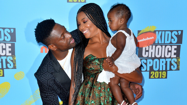 Gabrielle Union and Dwyane Wade with daughter Kaavia