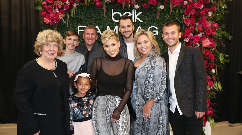 the Chrisley family poses 