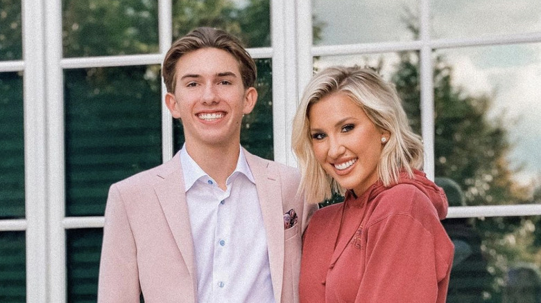 Savannah and Grayson Chrisley pose 