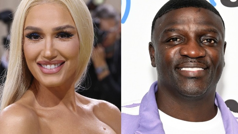 Gwen Stefani and Akon pictured side by side 