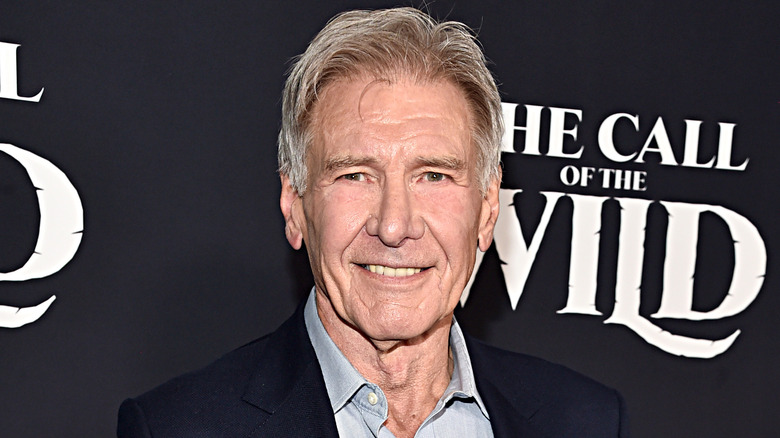 Harrison Ford smiles on red carpet