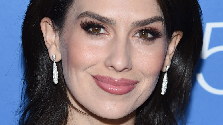 Hilaria Baldwin with drop earrings