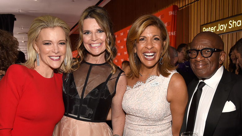 Megyn Kelly with Savannah Guthrie, Hoda Kotb, and Al Roker