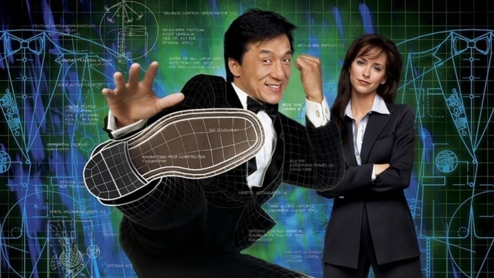 Jackie Chan and Jennifer Love Hewitt on the movie poster for The Tuxedo