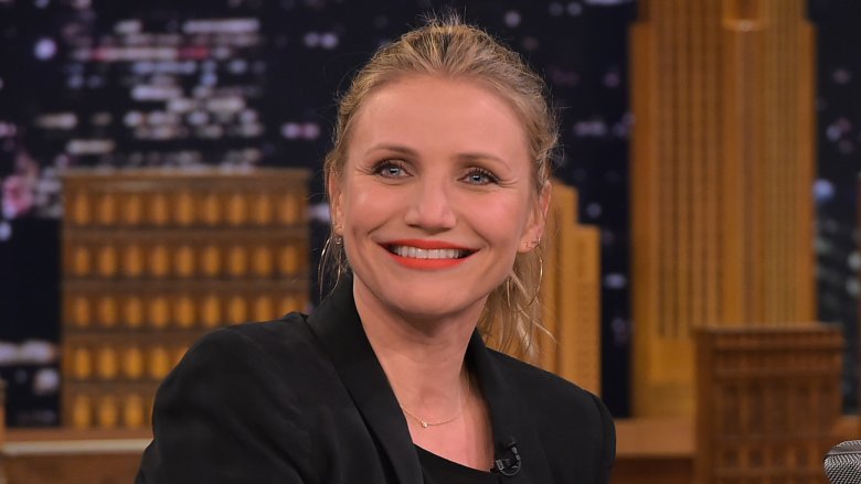 Cameron Diaz smiling black jacket