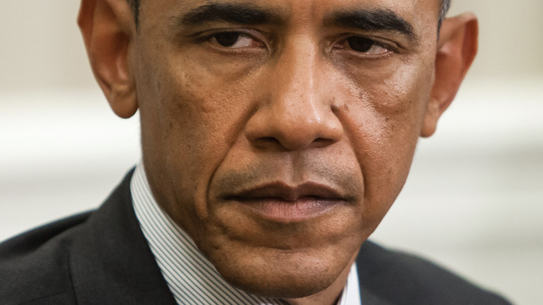 Barack Obama frowning 