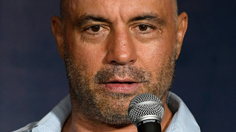 Joe Rogan performing at a comedy standup gig